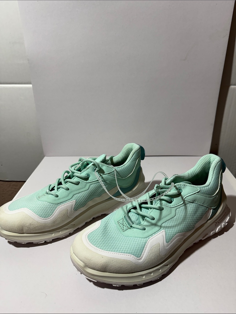 Ecco Mint Green and Cream Women's Sneakers